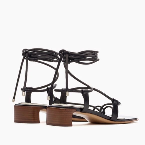 NWT rag & bone Cindy Tie Open Toe Wrap Sandals in Black Size 9/39 - Picture 14 of 16